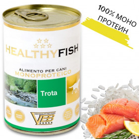 Консервирана храна за кучета HEALTHY MEAT Mono Protein Salmon And Rice със 100% чист протеин от сьомга и ориз